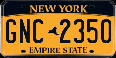 NY license plate GNC2350