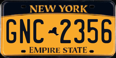 NY license plate GNC2356