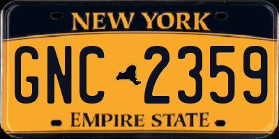 NY license plate GNC2359