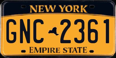 NY license plate GNC2361