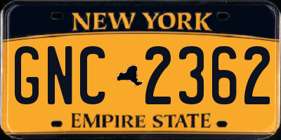 NY license plate GNC2362