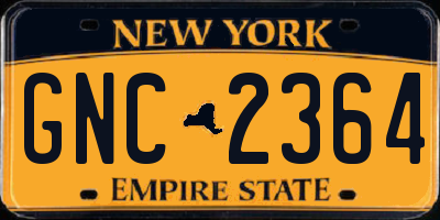 NY license plate GNC2364
