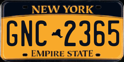 NY license plate GNC2365