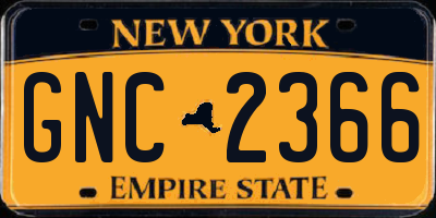 NY license plate GNC2366