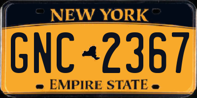 NY license plate GNC2367