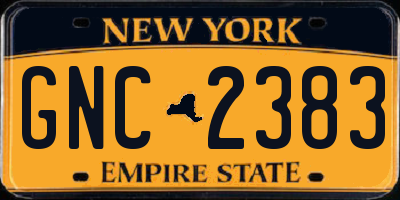 NY license plate GNC2383