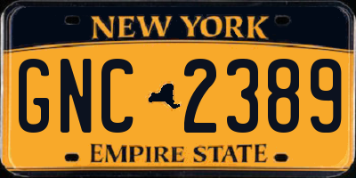 NY license plate GNC2389