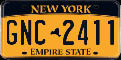 NY license plate GNC2411