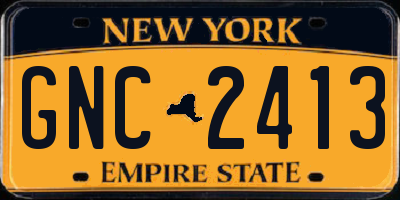 NY license plate GNC2413