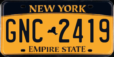NY license plate GNC2419
