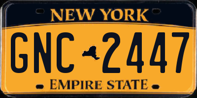 NY license plate GNC2447