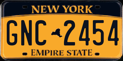 NY license plate GNC2454