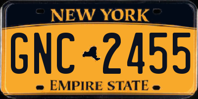 NY license plate GNC2455