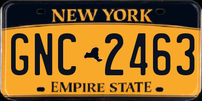 NY license plate GNC2463
