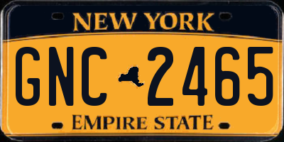 NY license plate GNC2465