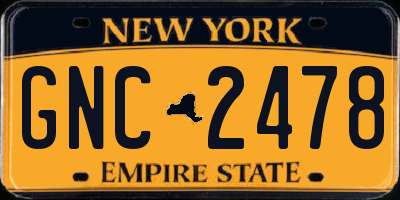 NY license plate GNC2478