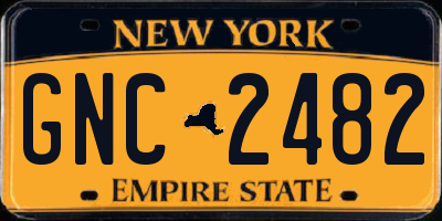 NY license plate GNC2482