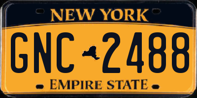 NY license plate GNC2488