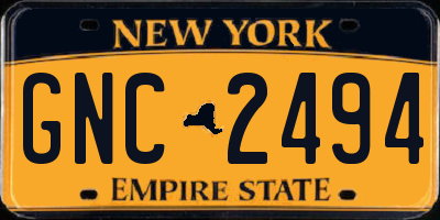 NY license plate GNC2494