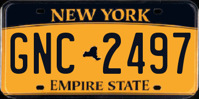 NY license plate GNC2497