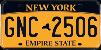 NY license plate GNC2506