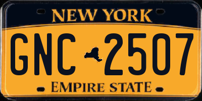 NY license plate GNC2507