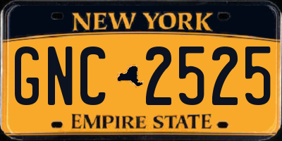 NY license plate GNC2525