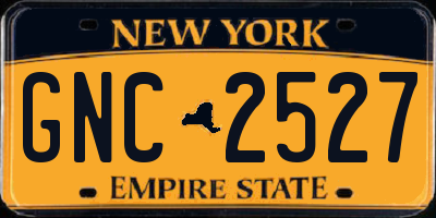 NY license plate GNC2527