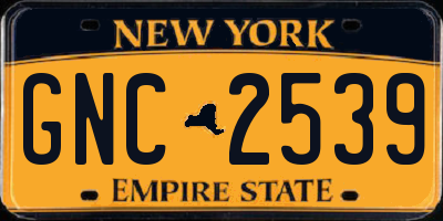 NY license plate GNC2539