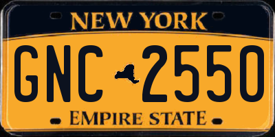 NY license plate GNC2550