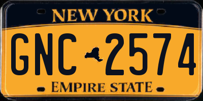 NY license plate GNC2574