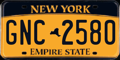NY license plate GNC2580