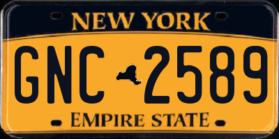 NY license plate GNC2589