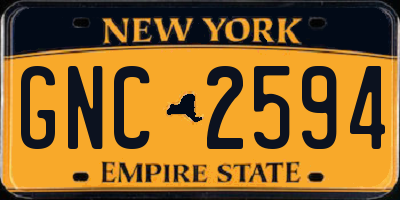 NY license plate GNC2594