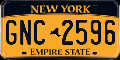 NY license plate GNC2596