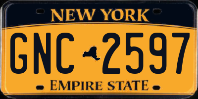 NY license plate GNC2597