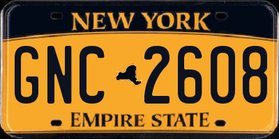 NY license plate GNC2608