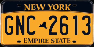 NY license plate GNC2613