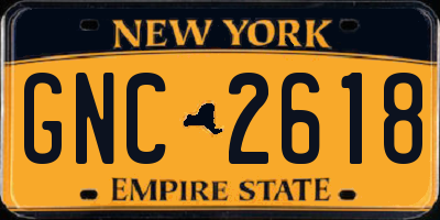 NY license plate GNC2618