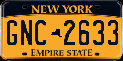 NY license plate GNC2633