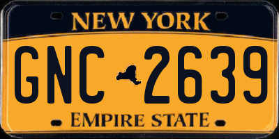 NY license plate GNC2639