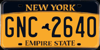 NY license plate GNC2640