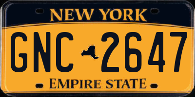 NY license plate GNC2647