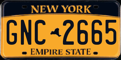 NY license plate GNC2665