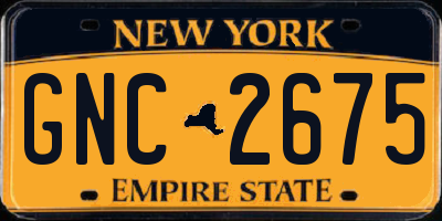 NY license plate GNC2675