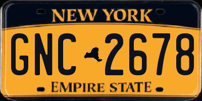 NY license plate GNC2678
