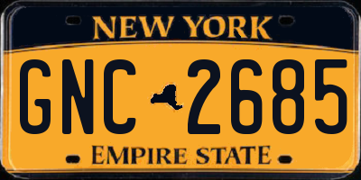 NY license plate GNC2685