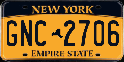 NY license plate GNC2706