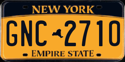 NY license plate GNC2710