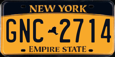 NY license plate GNC2714